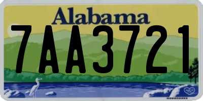 AL license plate 7AA3721