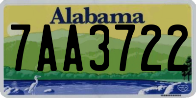 AL license plate 7AA3722