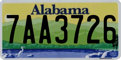 AL license plate 7AA3726