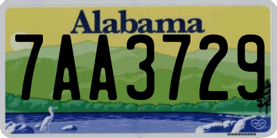 AL license plate 7AA3729
