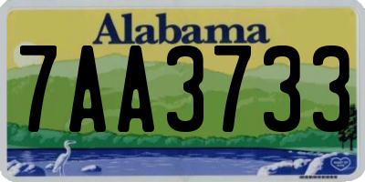 AL license plate 7AA3733