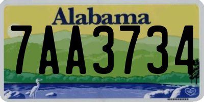 AL license plate 7AA3734