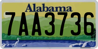 AL license plate 7AA3736