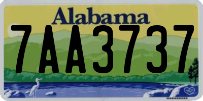 AL license plate 7AA3737