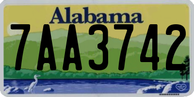 AL license plate 7AA3742