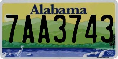 AL license plate 7AA3743
