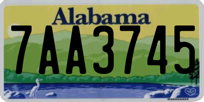 AL license plate 7AA3745