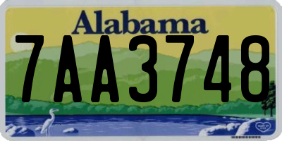 AL license plate 7AA3748