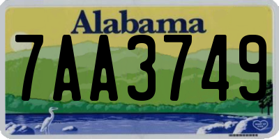AL license plate 7AA3749