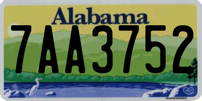 AL license plate 7AA3752