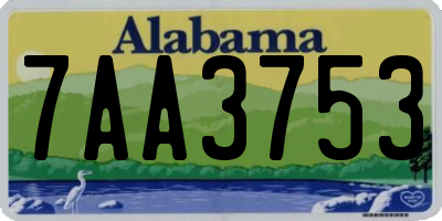 AL license plate 7AA3753