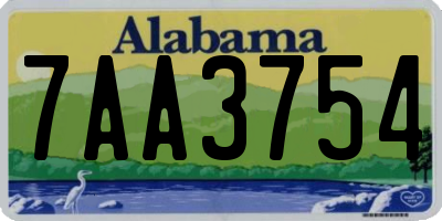 AL license plate 7AA3754