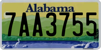 AL license plate 7AA3755