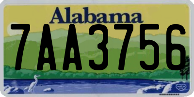 AL license plate 7AA3756