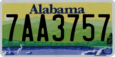 AL license plate 7AA3757