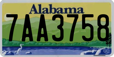 AL license plate 7AA3758