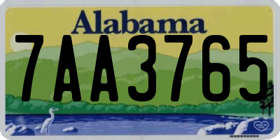 AL license plate 7AA3765