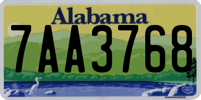 AL license plate 7AA3768