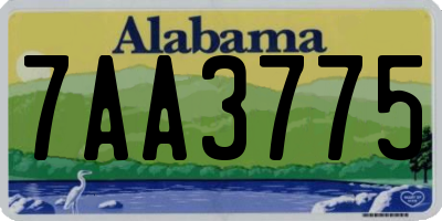 AL license plate 7AA3775