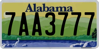 AL license plate 7AA3777