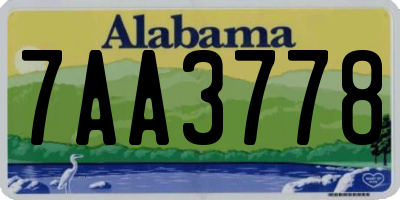AL license plate 7AA3778