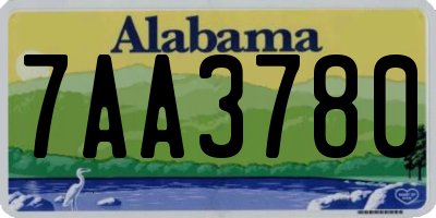 AL license plate 7AA3780