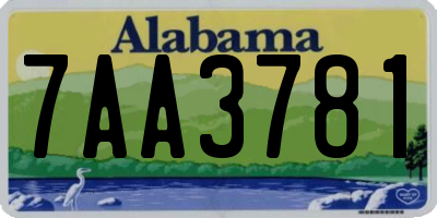 AL license plate 7AA3781
