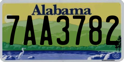 AL license plate 7AA3782