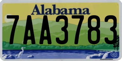 AL license plate 7AA3783
