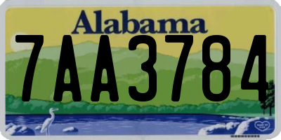 AL license plate 7AA3784