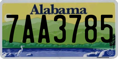 AL license plate 7AA3785