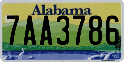 AL license plate 7AA3786