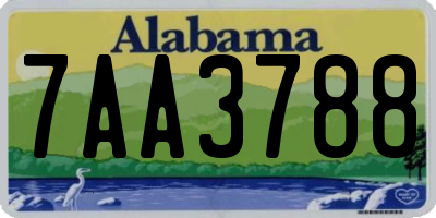 AL license plate 7AA3788