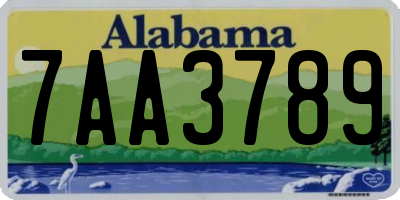 AL license plate 7AA3789