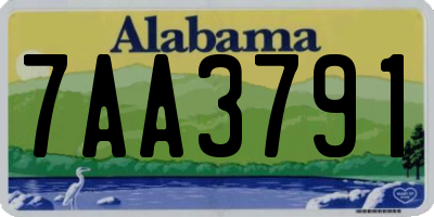 AL license plate 7AA3791