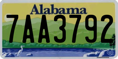 AL license plate 7AA3792