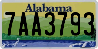 AL license plate 7AA3793