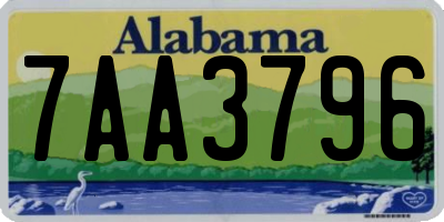 AL license plate 7AA3796