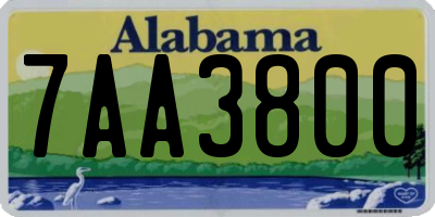 AL license plate 7AA3800