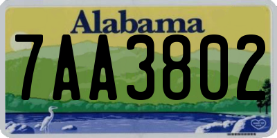 AL license plate 7AA3802