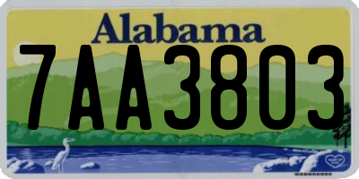 AL license plate 7AA3803
