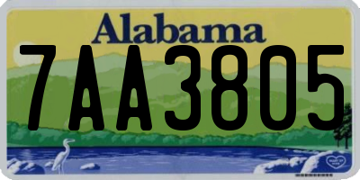 AL license plate 7AA3805