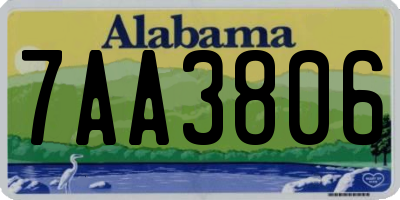 AL license plate 7AA3806