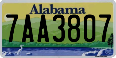 AL license plate 7AA3807