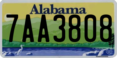 AL license plate 7AA3808