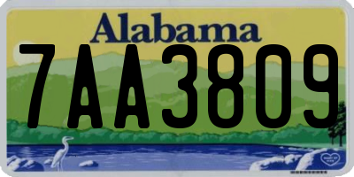 AL license plate 7AA3809
