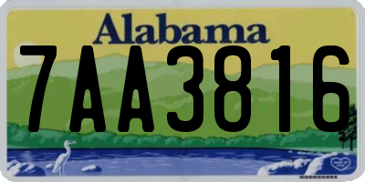 AL license plate 7AA3816