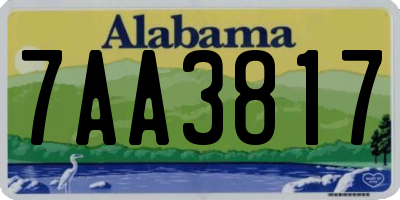 AL license plate 7AA3817