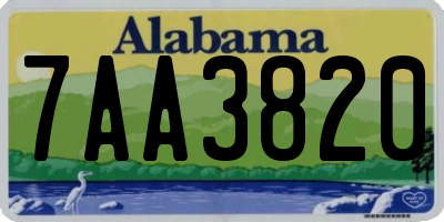AL license plate 7AA3820