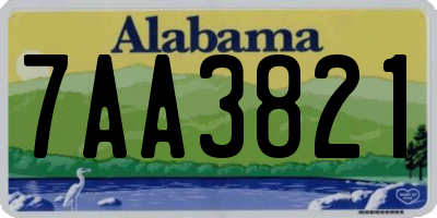AL license plate 7AA3821